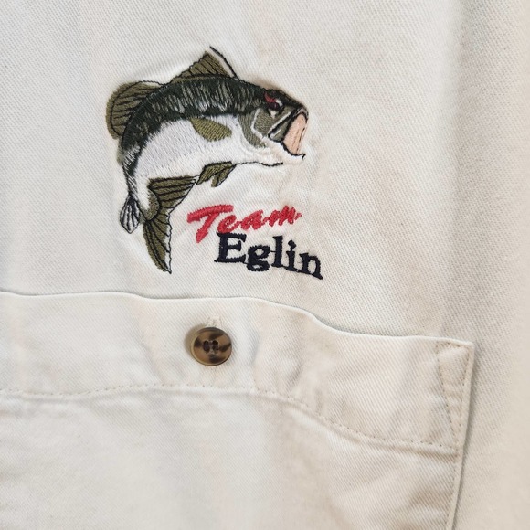 Jonathan Corey size L Men's Button Down Shirt 100% Cotton Team Eglin Fishing - Picture 5 of 13